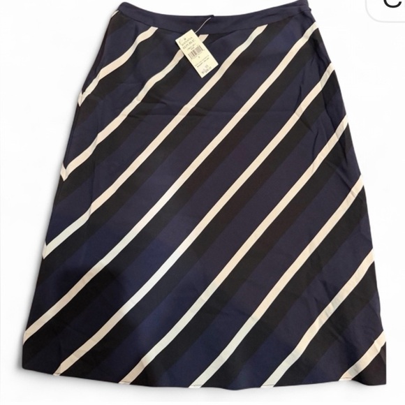 Banana Republic Dresses & Skirts - Banana Republic Silk Navy and White A-Line Skirt Size 0 NWT